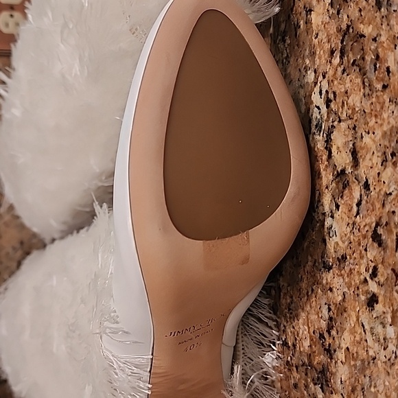 NIB Jimmy Choo White Magalie 100 Fringed Leather High Block Heel Boots - SZ 40.5 - Picture 8 of 17